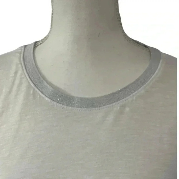 Torrid size 0 Super Soft Slub Jersey white tee with silver collar EUC - Picture 4 of 8
